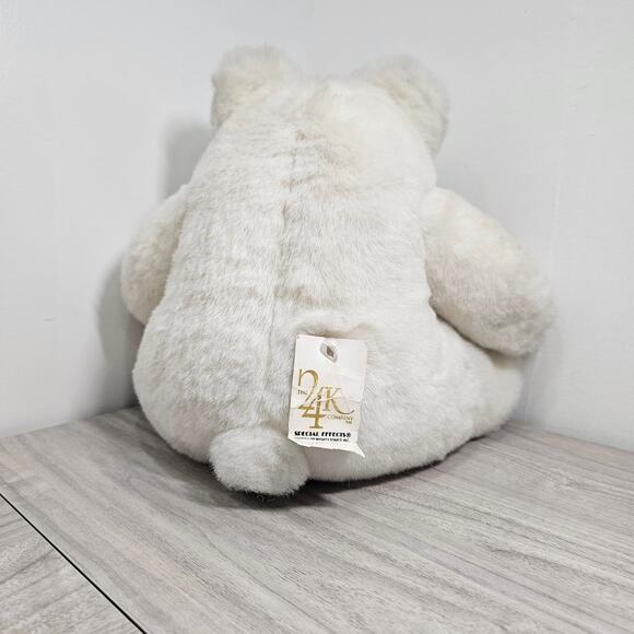 24k Polar Puff White Polar Bear Plush Stuffed Animal Hunched Over NEW - Picture 3 of 6